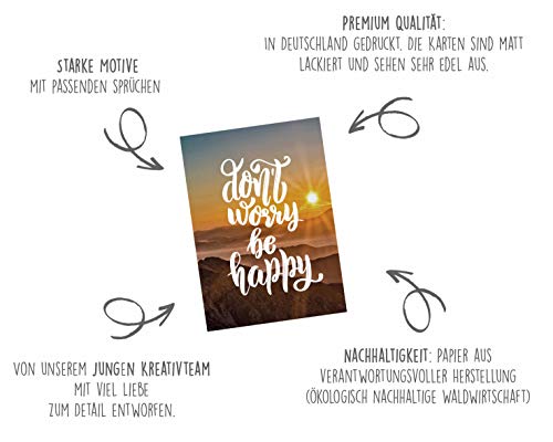 Edition Seidel Juego de 25 tarjetas postales de vida y momentos con refranes – Tarjetas con texto – regalo, amor, amistad, vida, motivación, tarjetas de cumpleaños imágenes en inglés