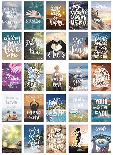 Edition Seidel Juego de 25 tarjetas postales de vida y momentos con refranes – Tarjetas con texto – regalo, amor, amistad, vida, motivación, tarjetas de cumpleaños imágenes en inglés