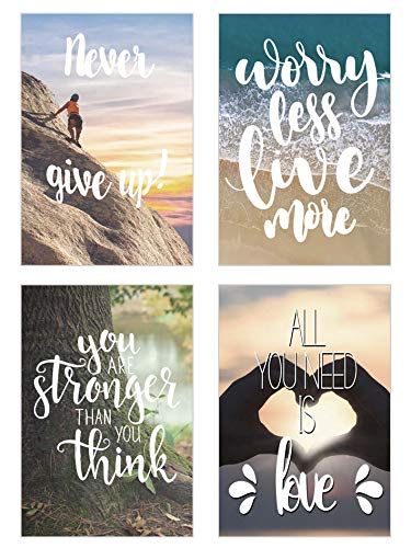 Edition Seidel Juego de 25 tarjetas postales de vida y momentos con refranes – Tarjetas con texto – regalo, amor, amistad, vida, motivación, tarjetas de cumpleaños imágenes en inglés