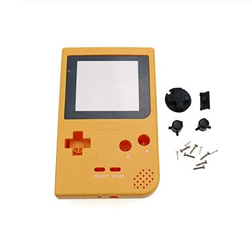 Einuz Carcasa protectora transparente Carcasa de plástico Carcasa Carcasa transparente con botones de repuesto para Gameboy Pocket GBP Game Console (amarillo)