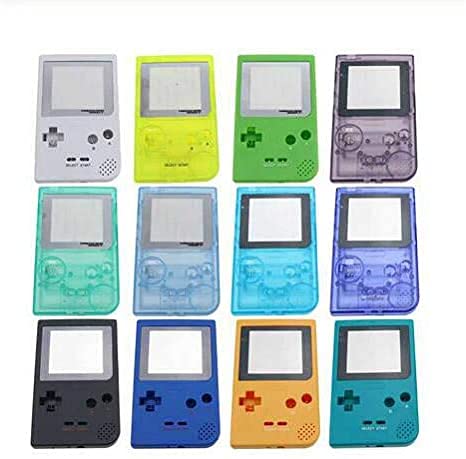 Einuz Carcasa protectora transparente Carcasa de plástico Carcasa Carcasa transparente con botones de repuesto para Gameboy Pocket GBP Game Console (amarillo)