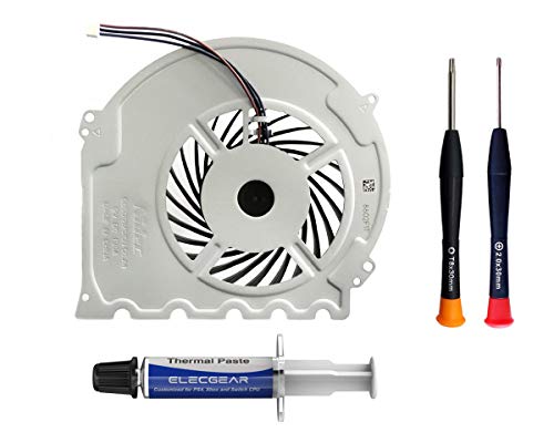 ElecGear Ventilador de Refrigeración para PS4 Slim CUH-2xxx – Interno CPU Cooling Fan, Reemplazo de Enfriamiento, Pasta Térmica, Torx TR8 PH00 Herramienta de reparación Playstation 4 Slim