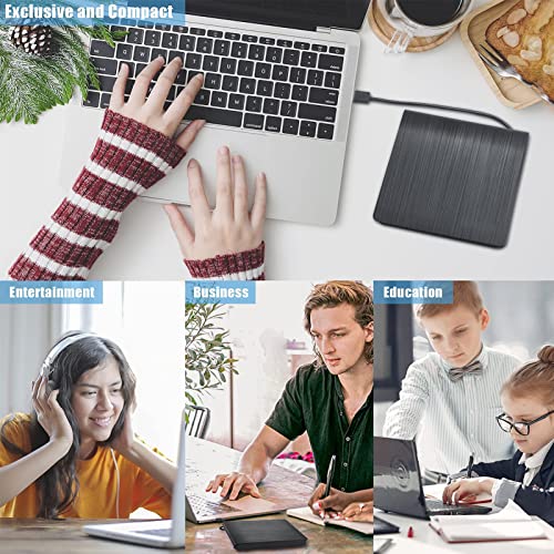 ElecPjf Unidad de DVD Externa USB 3.0 Slim Externa DVD RW Grabadora de CD Unidad Grabadora Lectora Reproductor Unidades óPticas para Computadora PortáTil Pc Grabadora de DVD