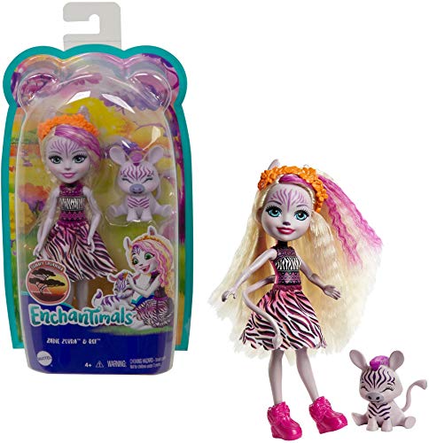 Enchantimals Zadie Zebra y Ref Muñeca con mascota, juguete para niñas y niños +4 años (Mattel GTM27)