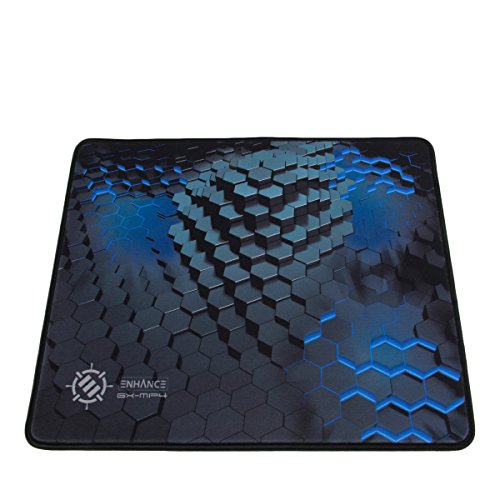 ENHANCE Alfombrilla Ratón Gaming Grande Superficie de Baja Fricción para Buen Deslizamiento de Ratón Costuras en los Bordes y Base de Goma Antideslizante Gamers Profesionales Azul