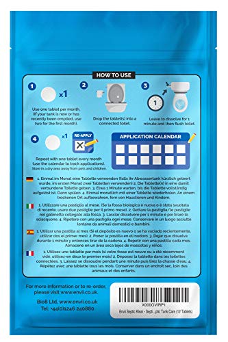 envii Septic Klear – Tratamiento para Fosas Sépticas – Suministro para 12 Meses
