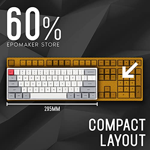 EPOMAKER SK61 61 Keys Hot Swappable Mechanical Keyboard with RGB Backlit, NKRO,Type-C Cable for Win/Mac/Gaming (Gateron Optical Black, Grey)