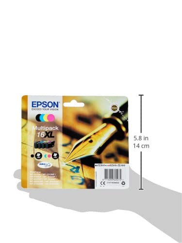 Epson C13T16364022 - Cartucho de tinta, multi-pack XL, multi-pack (negro, amarillo, magenta, cian)