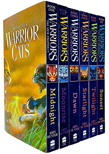 Erin Hunter Warriors: The New Prophecy 6 Books Collection Pack Set RRP: £41.94 (MIDNIGHT, MOONRISE, DAWN, STARLIGHT, TWILIGHT, SUNSET)