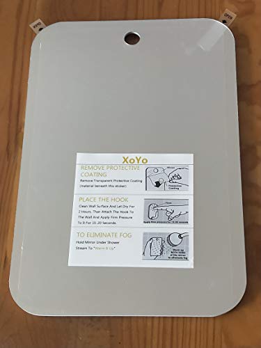 Espejo de afeitado sin niebla grande(11 x 7.48 pulgadas), incluye 1 gancho adhesivo,espejo de ducha antiniebla,espejo de ducha de maquillaje,espejo de ducha sin marco,espejo para colgar en la pared