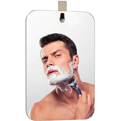 Espejo de afeitado sin niebla grande(11 x 7.48 pulgadas), incluye 1 gancho adhesivo,espejo de ducha antiniebla,espejo de ducha de maquillaje,espejo de ducha sin marco,espejo para colgar en la pared
