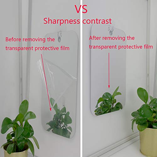 Espejo de afeitado sin niebla grande(11 x 7.48 pulgadas), incluye 1 gancho adhesivo,espejo de ducha antiniebla,espejo de ducha de maquillaje,espejo de ducha sin marco,espejo para colgar en la pared