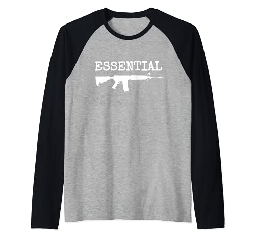 Essential AR-15 - Segunda Enmienda 2A Fusil de Control de Arma de Fuego Camiseta Manga Raglan
