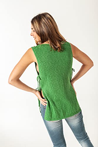 ETERKNITY - Camiseta Tank Top con Lazos Laterales para Mujer, Mezcla de Lino Reciclado y Algodón