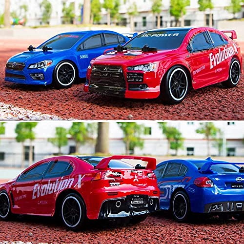 EVO-X Model Car 18.5cm Mini Remote Control Car 2.4Ghz Electric RC Car 4×4 Flat Running Drift Rally Racing Buggy 4WD RC Vehicle Toy Car for Adult Kids (Blue)