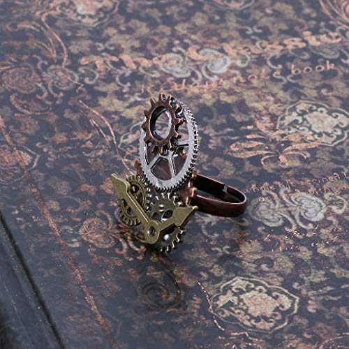 exing mano gemachter Punk estilo de aleación metal Steam Punk estándar Gear Open Anillo unisex de joyas