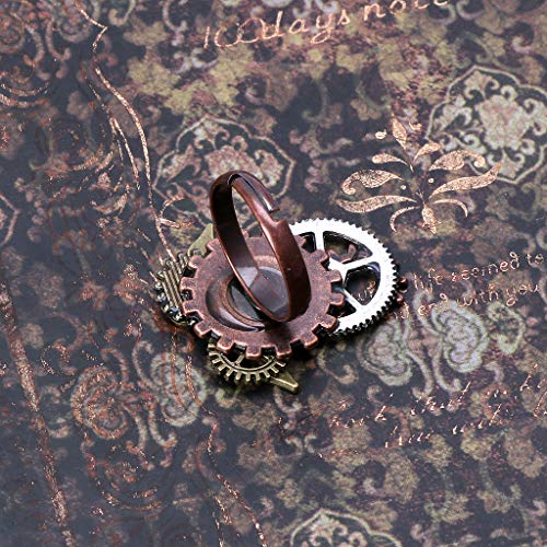 exing mano gemachter Punk estilo de aleación metal Steam Punk estándar Gear Open Anillo unisex de joyas
