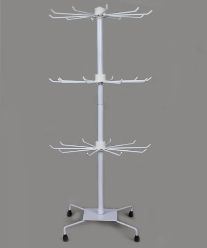 Expositor con 3 pisos de metal, 73 cm, color blanco