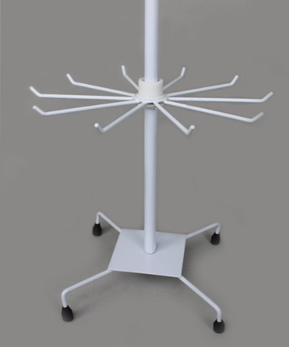 Expositor con 3 pisos de metal, 73 cm, color blanco