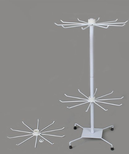 Expositor con 3 pisos de metal, 73 cm, color blanco