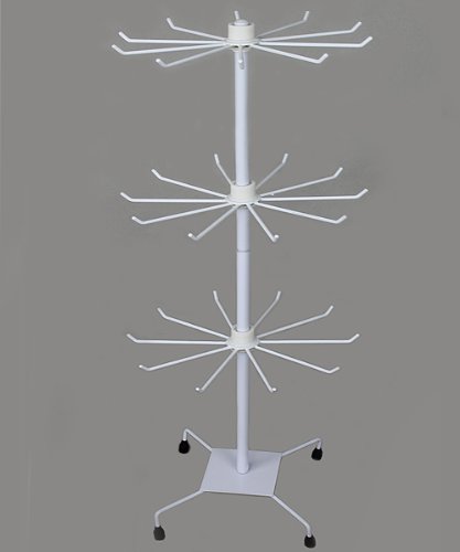 Expositor con 3 pisos de metal, 73 cm, color blanco
