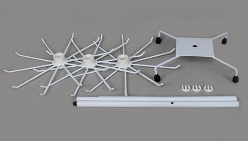 Expositor con 3 pisos de metal, 73 cm, color blanco