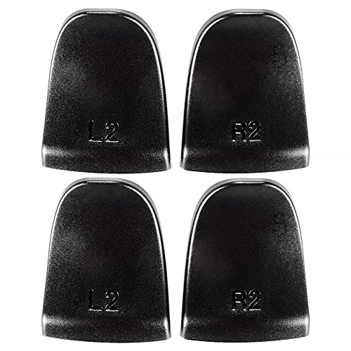 eXtremeRate 2 Pares de Disparador de Botones para PS4 L2 R2 Gatillo Extensor Quickfire Trigger Ajustables para Playstaion 4 Mando Pro Slim(Modelo: JDM-001 JDM-011 JDM-040 JDM-050 JDM-055)-Negro