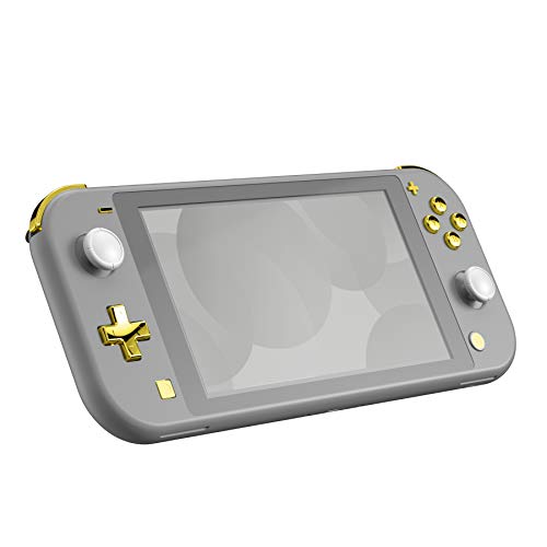 eXtremeRate Botones para Nintendo Switch Lite ABXY Botón Home Botón de Captura Botones de Volumen Dpad Botón L R ZL ZR Gatillos Teclas de reemplazo con Herramientas para Switch Lite(Dorado Cromo)