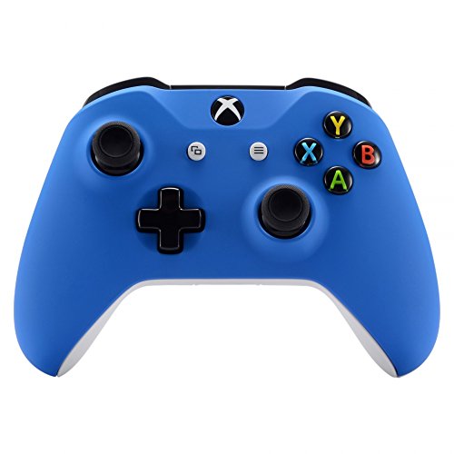 eXtremeRate Carcasa para Mando Xbox One S/X Accesorios Protectora Suave al Tacto Placa Frontal Funda Delantera Kit de reemplazo Cubierta Shell para Mando Controlador de Xbox One S/X(Model 1708) Azul