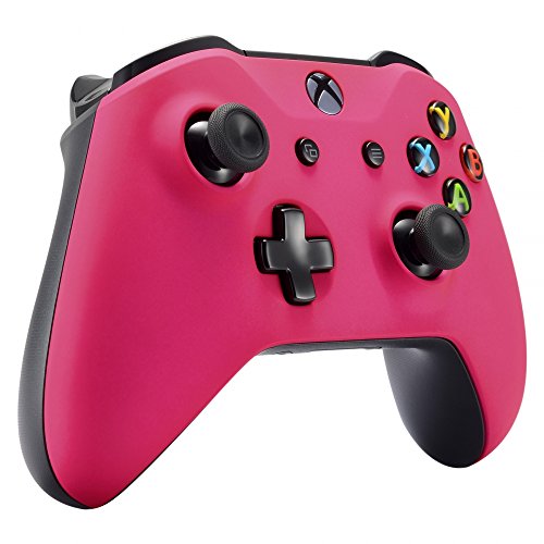 eXtremeRate Carcasa para Mando Xbox One S/X Accesorios Protectora Suave al Tacto Placa Frontal Funda Delantera Kit de reemplazo Cubierta Shell para Mando Controlador de Xbox One S/X(Model 1708) Rosa