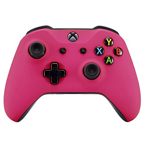 eXtremeRate Carcasa para Mando Xbox One S/X Accesorios Protectora Suave al Tacto Placa Frontal Funda Delantera Kit de reemplazo Cubierta Shell para Mando Controlador de Xbox One S/X(Model 1708) Rosa