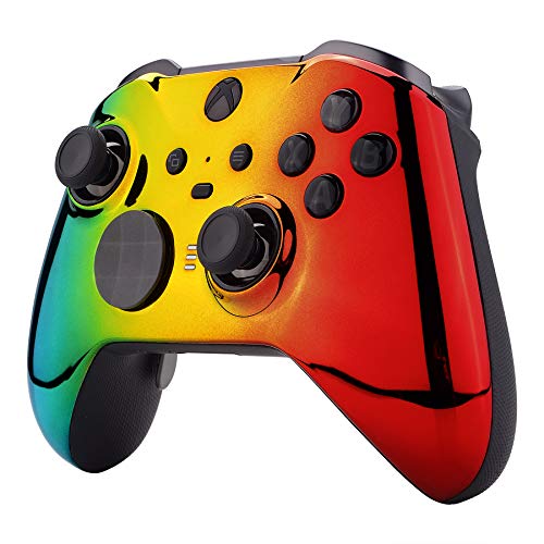 eXtremeRate Carcasa para Xbox One Elite Protectora Placa Frontal Kit de reemplazo Cubierta Shell Case Funda para Mando Xbox One Elite Series 2 Modelo 1797-Incluye Anillos de Joysticks(Gradiente)