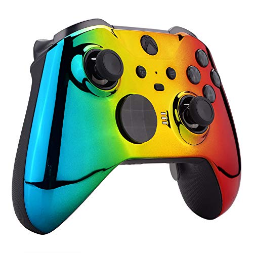 eXtremeRate Carcasa para Xbox One Elite Protectora Placa Frontal Kit de reemplazo Cubierta Shell Case Funda para Mando Xbox One Elite Series 2 Modelo 1797-Incluye Anillos de Joysticks(Gradiente)