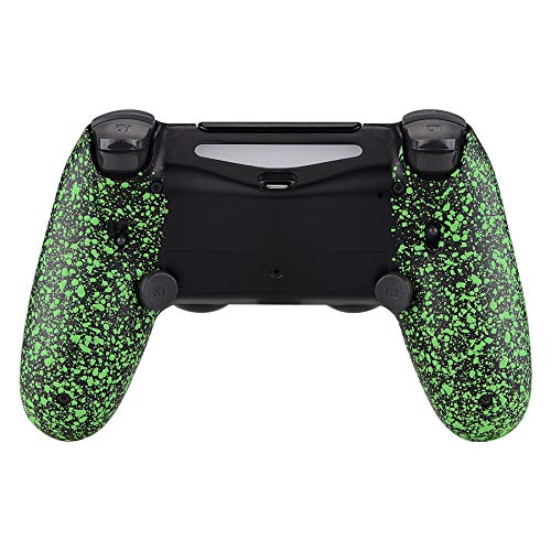 eXtremeRate Dawn 2.0 FlashShot con Remap Kit para PS4 Control CUH-ZCT2,Board de Actuelización&Carcasa Trasera&2 Botones Traseros&2 Gatillos Bloqueos para PS4 Mando JDM 040/050/055(Salpicaduras Verdes)