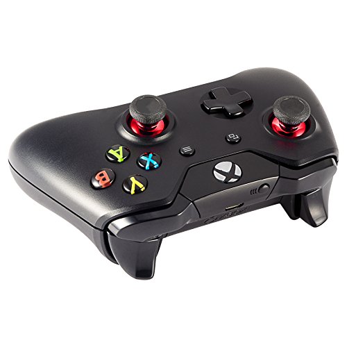 eXtremeRate Joysitcks para Mando Xbox One 10 Pieza Joysticks reemplazable Thumbstick de Caucho Botones analógico palancas de Pulgar para Mando del Xbox One Original/Elite/S/X (Rojo Cromado)