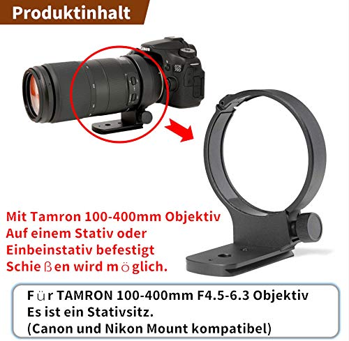 F-Foto - Abrazadera de metal para trípode para Tamron 100-400 mm F/4.5-6.3 Di VC USD/Lens Collar/Modelo A035 compatible / LC-T100400