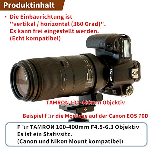 F-Foto - Abrazadera de metal para trípode para Tamron 100-400 mm F/4.5-6.3 Di VC USD/Lens Collar/Modelo A035 compatible / LC-T100400