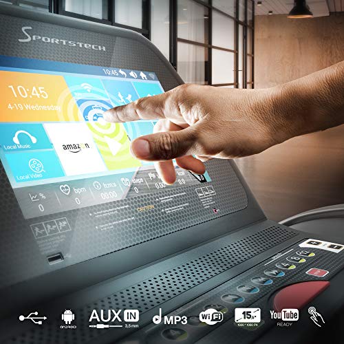 F75 Cinta de Correr Profesional Plegable; Banda de Correr Grande de 1580x600mm; Pantalla Android 15.6; WiFi; USB; Inclinación 18%; Sistema de Amortiguación; Peso MAX Usuario 200Kg (F75)