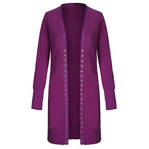 FACAIAFALO Blusa Mujer Talla Grande Fiesta Cárdigans para Mujer Sudaderas de Suelto Hoodie Oversize con Botones Sudaderas Y2K Suéter Mujer Largo Otoño Invierno Abrigo Mujer Camiseta