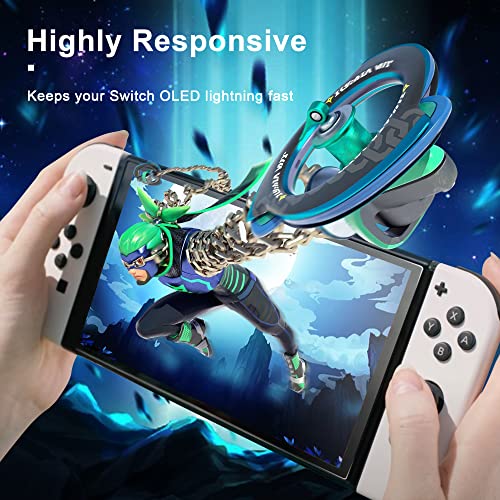 Fácil instalación: protector de pantalla BRHE para Nintendo Switch OLED modelo 7 '' 2021 Accesorios de consola Película templada de 0,25 mm 9H con marco de fácil instalación, paquete de 3