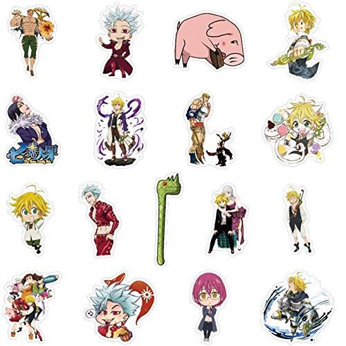 FAFPAY Sticker de Carro 50 unids/Lote Japón Anime Seven Deadly Sins Pegatinas Impermeables para PS4 Skate Juguetes para niños DIY Guitarra Pegatina para Ordenador portátil 30 Piezas   sin repetición