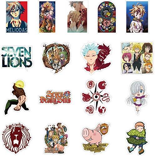 FAFPAY Sticker de Carro 50 unids/Lote Japón Anime Seven Deadly Sins Pegatinas Impermeables para PS4 Skate Juguetes para niños DIY Guitarra Pegatina para Ordenador portátil 30 Piezas   sin repetición