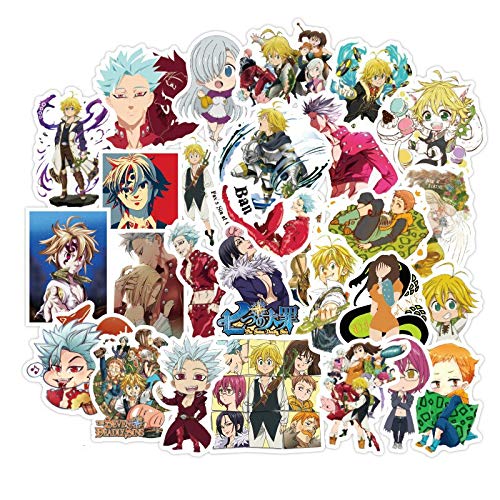 FAFPAY Sticker de Carro 50 unids/Lote Japón Anime Seven Deadly Sins Pegatinas Impermeables para PS4 Skate Juguetes para niños DIY Guitarra Pegatina para Ordenador portátil 30 Piezas   sin repetición
