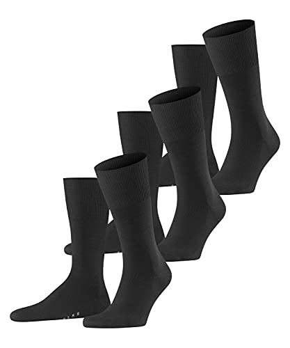 Falke Airport 3er Pack, Calcetines para Hombre, (lot de 3 ), negro, 41/42