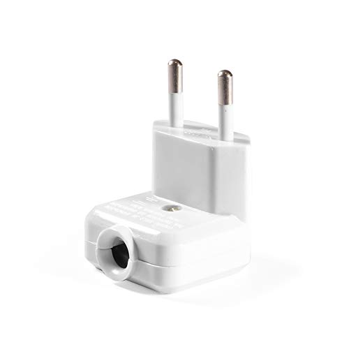 Famatel 1003 Clavija trasmueble | 10A-250V | Salida Lateral | Blanco