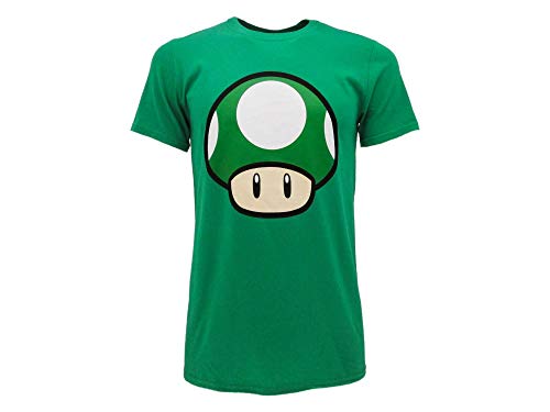 Fashion UK Camiseta de Super Mario Bros Toad con diseño de seta, producto oficial adulto unisex Verde XL
