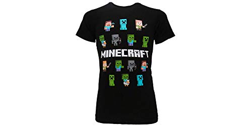 Fashion UK Camiseta original para adulto y niño, Alex Steve Zombie Creeper, camiseta negra oficial Negro XXL