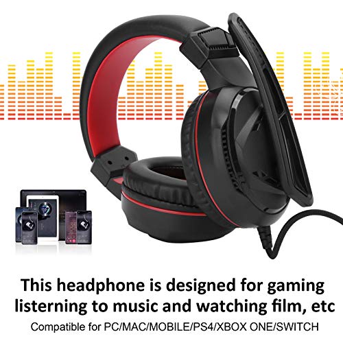 fasient1 Auriculares para Juegos de 3,5 mm, cómodos, con reducción de Ruido, Auriculares para Juegos con micrófono, para PC/para Mac/móvil/para PS4/para Xbox One/para Switch, etc.