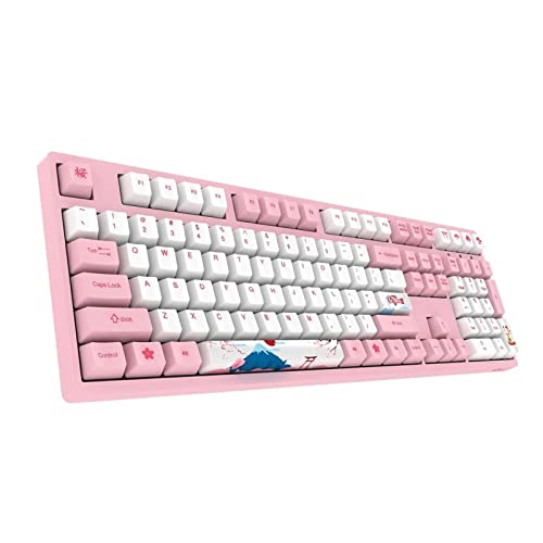 Feixunfan Keycaps 114 Keys World Tour - Juego De Llaves De Tokio OEM Perfil Pbjon Tecla De Tintesub para Teclado para Juegos (Color : White+Pink, Size : 114 Keys)