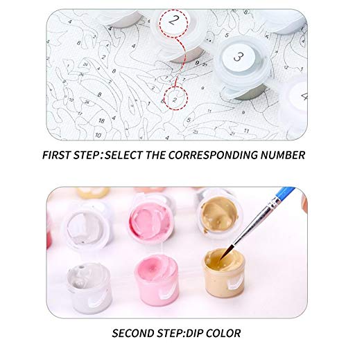 FFjingpu The Ferryman DIY Lienzo Pintura por números para Adultos Pintura de Pigmento acrílico por número Arts Craft